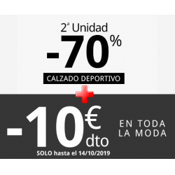 Chollo - 2&ordf; Ud&period; -70&percnt; y Cup&oacute;n -10&euro; Extra en Calzado Deportivo