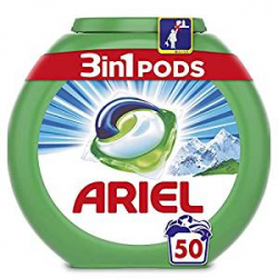 50 Cápsulas Detergente Ariel Pods 3 en 1 Alpine