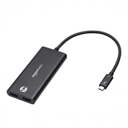 Chollo - Adaptador Thunderbolt 3 a HDMI dual Amazon Basics &lrm;4K 60hz &vert; TB3-2H02