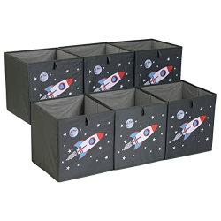 Chollo - Amazon Basics Cubo de Almacenamiento (Pack de 6) | AQK02 Cohete Espacial