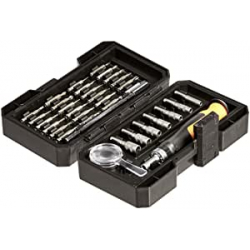 Chollo - Amazon Basics Juego de minillave de trinquete y puntas 34 Piezas