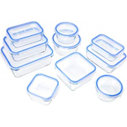 Chollo - Amazon Basics Set de 10 recipientes de cristal con cierre para alimentos