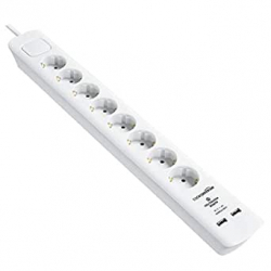 Chollo - Amazonbasics Regleta el&eacute;ctrica 8 Enchufes &plus; 2 USB &vert; SRGSU82&sol;G-ZD