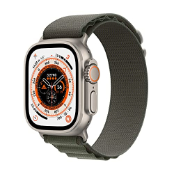 Chollo - Apple Watch Ultra (GPS + Cellular, 49mm) Reloj Inteligente con Caja de Titanio - Correa Loop Alpine Verde - Talla S. Monitor de entreno, GPS de Alta p