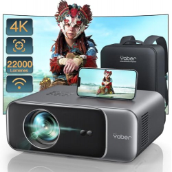 Chollo - 【Auto Focus&sol;Keystone】 Proyector WiFi Bluetooth 4K Soporte&comma; 22000 L&uacute;menes YABER Proyector WiFi 6 Full HD 1080P Nativo Proyector Port&aacute;til Cine en Casa p