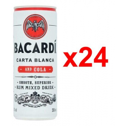 Chollo - Bacardí Carta Blanca y Cola 25cl (Pack 24 latas)