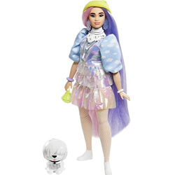 Barbie Extra Pelo Rosado y Violeta y Mascota | Mattel GVR05