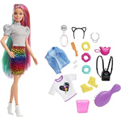 Chollo - Barbie Mechas Arco&iacute;ris y Estilo Leopardo &vert; Mattel GRN81