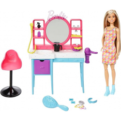 Chollo - Barbie Peluquería Totally Hair + Muñeca | Mattel HKV00