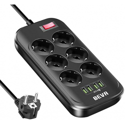 Chollo - BEVA Regleta el&eacute;ctrica 6 Tomas &plus; 4 USB3&period;0 &vert; SE6403
