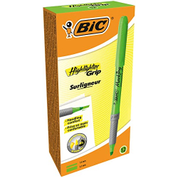 BIC Highlighter Grip Verde (Pack de 12) | 811932