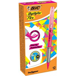 Chollo - Blíster 12 marcadores BIC Highlighter Flex Rosa fluorescente