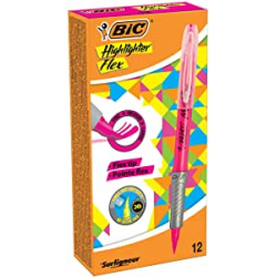 Chollo - Bl&iacute;ster 12 marcadores BIC Highlighter Flex Rosa fluorescente