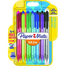 Chollo - Blíster de 20 Bolígrafos Paper Mate InkJoy 100RT Colores surtidos - 1956602