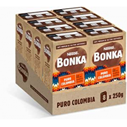 Bonka Molido Natural Puro Colombia Paquete 250g (Pack de 8)