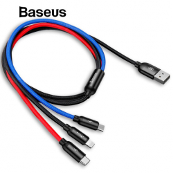 Chollo - Cable Baseus 3en1 USB a Tipo C + Lightning + Micro USB
