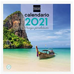 Chollo - Calendario de pared 2021 Finocam Paisajes Paradis&iacute;acos 30x30cm