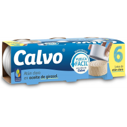 Calvo Atún Claro en Aceite de Girasol Lata 65g (Pack de 6)