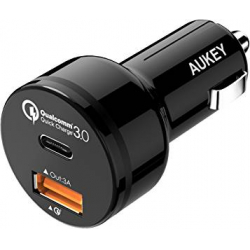 Chollo - Cargador de Coche Aukey CC-Y1 con USB-C y QC 3&period;0