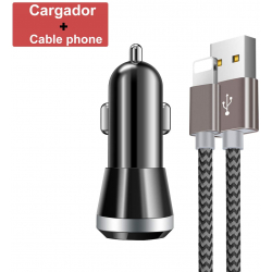 Chollo - Cargador de Mechero 2 Puertos &plus; Cable 1&period;5 metros