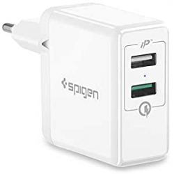 Chollo - Cargador de Pared 2 puertos con carga r&aacute;pida Spigen Essential F207