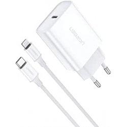 Chollo - Cargador USB-C Ugreen PD 3&period;0 18W &plus; Cable USB-C a Ligthing
