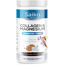 Colágeno con magnesio + ácido hialurónico y vitamina C Galleta Saiko 160 comprimidos