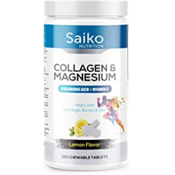 Colágeno con magnesio + ácido hialurónico y vitamina C Limón Saiko 160 comprimidos