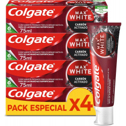 Colgate Max White Carbón 75ml (Pack de 4)