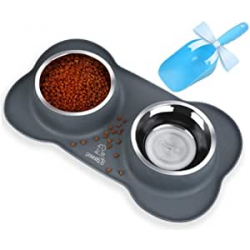 Chollo - Comedero doble para mascotas Pecute 2x400ml