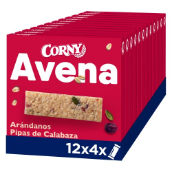 Corny Avena Arándanos y Semillas de Calabaza 4x35g (Pack de 12)