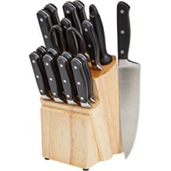 Juego Cuchillos de cocina y Soporte AmazonBasics Premium (18 Piezas)