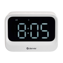 Denver EC-54W Reloj Despertador Altavoz Bluetooth 3W Blanco