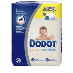 Dodot Sensitive toallitas húmedas bebé 4 paquetes 216 uds