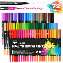 Chollo - Dvifzu Dual Tip Brush Pens &lpar;Set de 72&rpar;