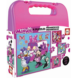 Chollo - Educa Maleta Puzzles Progresivos Minnie Ayudantes Felices 12&sol;16&sol;20&sol;25 piezas &vert; 17638