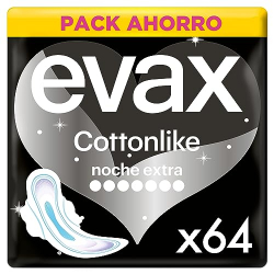 Chollo - EVAX Cottonlike Noche Extra Alas 8 uds (Pack de 8)
