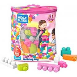 Chollo - Fisher-Price Mega Bloks Bolsa rosa de 80 piezas | Mattel DCH62