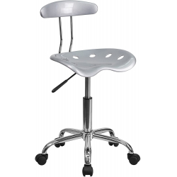 Flash Furniture Vibrant Silver Silla de escritorio | LF-214-SILVER-GG