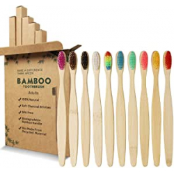 Chollo - GeekerChip Cepillos de Dientes de Bambú Pack 10 unidades