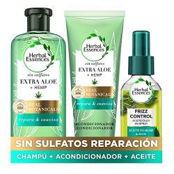 Chollo - Pack Herbal Essences Repara & Suaviza Aloe Vera + Cáñamo: Champú  380ml + Acondicionador 275ml + Aceite de Semillas 100ml