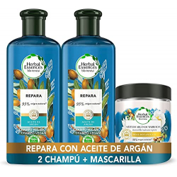 Chollo - Pack Herbal Essences Repara Aceite de Argán: 2x Champú 400ml + Mascarilla 250ml