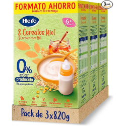 Chollo - Hero Baby Papilla 8 Cereales con Miel 820g (Pack de 3)