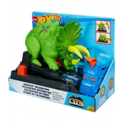 Chollo - Hot Wheels City Global Nemesis Triceratops y Lanzador de coches &lpar;Mattel GBF97&rpar;