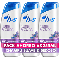 Chollo - H&S Nutre & Cuida Champú Anticaspa 255ml (Pack de 6)
