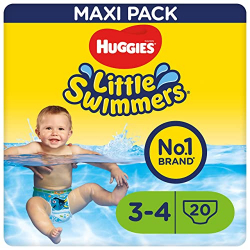 Huggies Little Swimmers Pañal Bañador Besechable Talla 3-4 (Pack de 20)