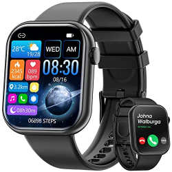 Chollo - Hwagol Smart Watch (Responder/Hacer Llamadas), 2023 más Nuevo 1,83 Pulgadas rastreador de Aptitud, frecuencia cardíaca/Monitor de sueño/podómetro/calo