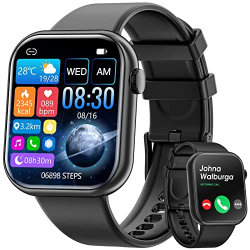 Chollo - Hwagol Smart Watch &lpar;Responder&sol;Hacer Llamadas&rpar;&comma; 2023 m&aacute;s Nuevo 1&comma;83 Pulgadas rastreador de Aptitud&comma; frecuencia card&iacute;aca&sol;Monitor de sue&ntilde;o&sol;pod&oacute;metro&sol;calo