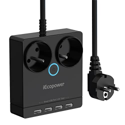 Chollo - iEcopower 2 Tomas + 4 USB | QG230-4U Black