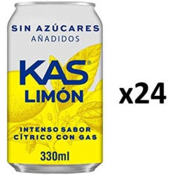 KAS Limón Sin Azúcares Añadidos Lata 33cl (Pack de 24)